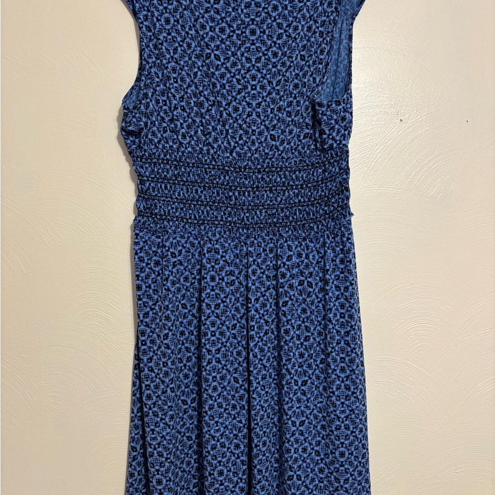 Daisy Fuentes Blue Abstract Midi Dress XL - Picture 9 of 9